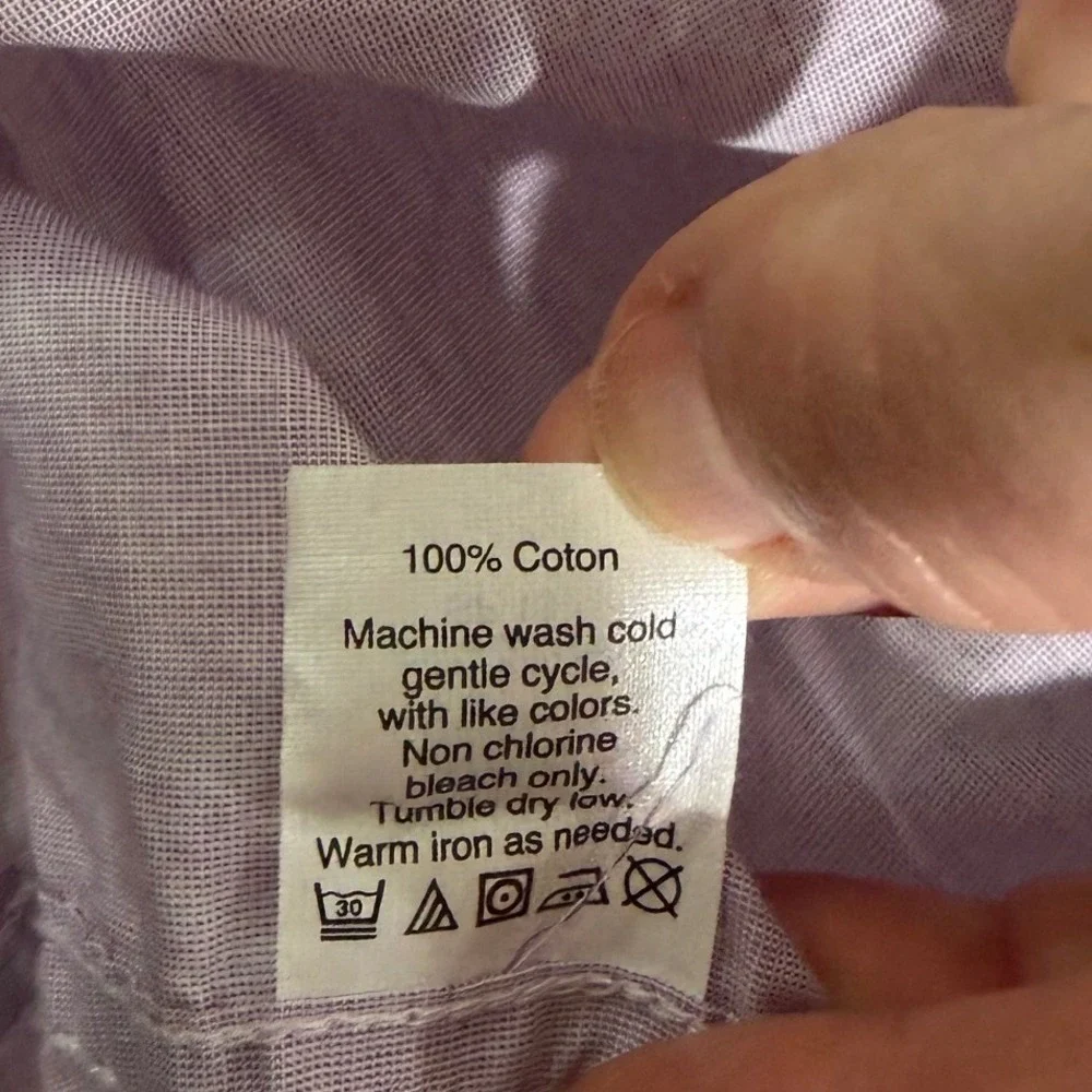 J.Crew Slim Fit Button Front Shirt Men's Small Lavender 100% Cotton